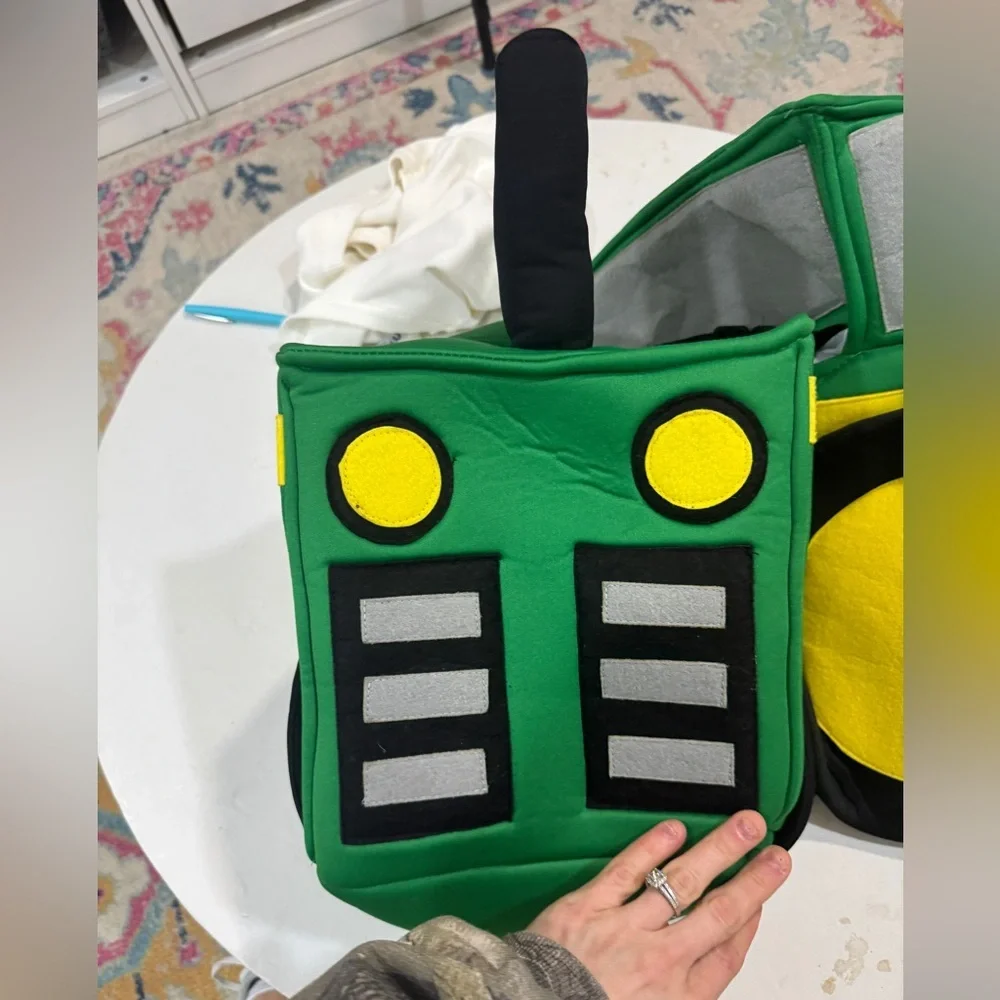 Toddler Ride-in Tractor Costume Foam Farm Halloween Costume Outfit john deere